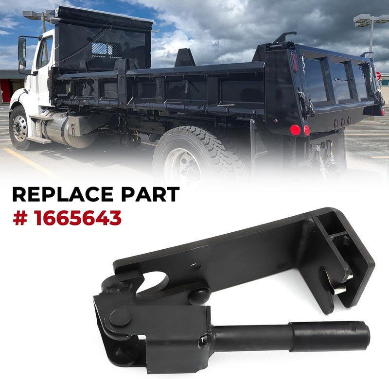 Foruly for Dump Truck Latch Left-Side Replacement 1665643, Heavy-Duty Black Tailgate Lock Kit for Large Vehicles, Cars and Trucks with Metal Dump Bodie - Image 2